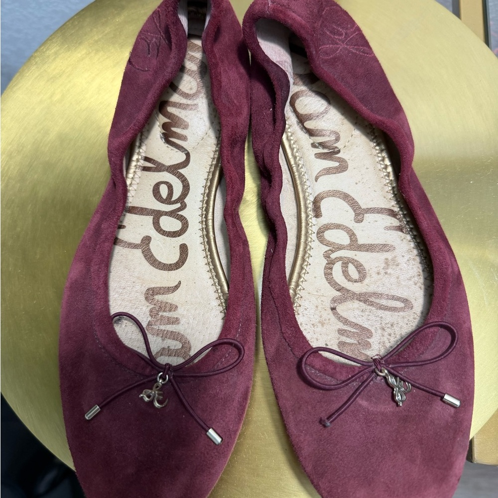 Sam Edelman Felicia Ballet Flats Suede Bow Charm